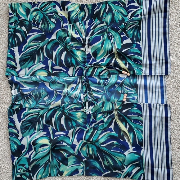 Kimono Monstera Leaf Tropical Wrap Jacket Beach Cover Up Vacation Top - Picture 10 of 10